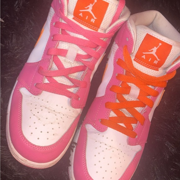 Air Jordan Pink and Orange Sneakers